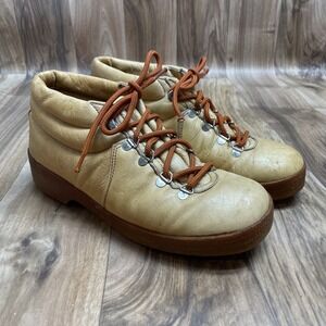 Vintage  Women Ratty Cobra Wheat Leather Hiking Boots Made In‎ Italy 792 Size 8M